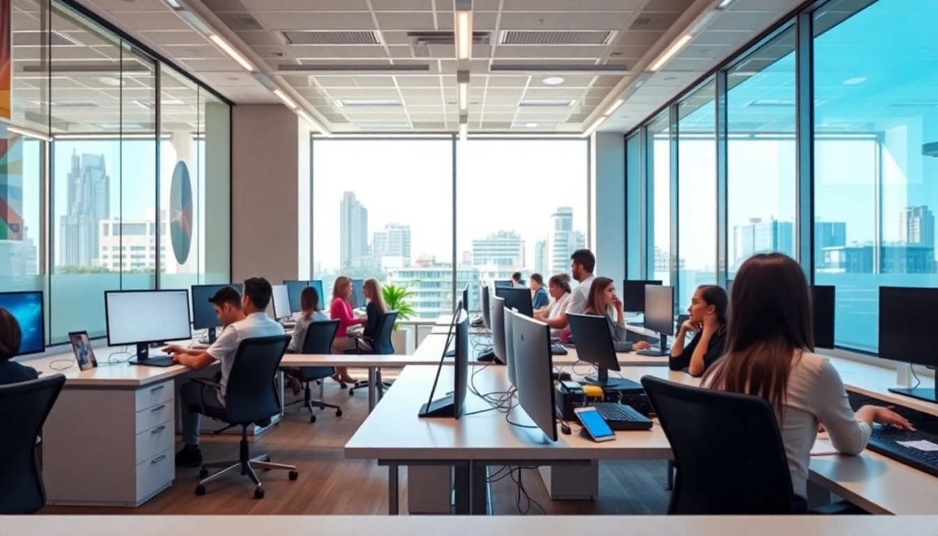 Efficient operations at a call center in Tijuana, showcasing a diverse team engaged in customer service.