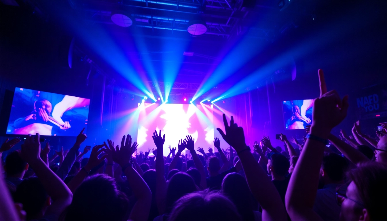 Live Music Fans passionately enjoying a concert, immersed in the vibrant atmosphere.