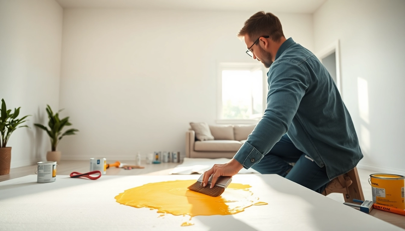 Enhance your drywall painting skills with a professional applying vibrant paint to fresh drywall.