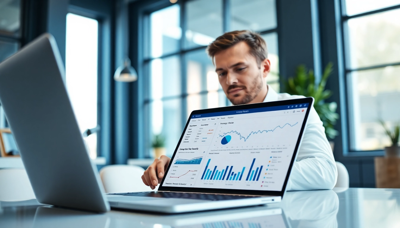 Engaging in Competitor pricing research with a focus on modern analytics and data in a bright office.