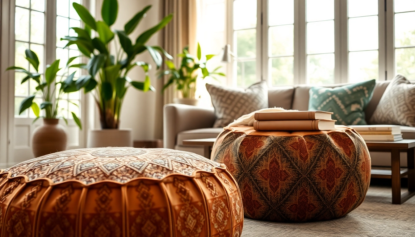 Shop luxurious cactus silk poufs at https://labboho.com/collections/cactus-silk-poufs, showcasing intricate Moroccan craftsmanship.
