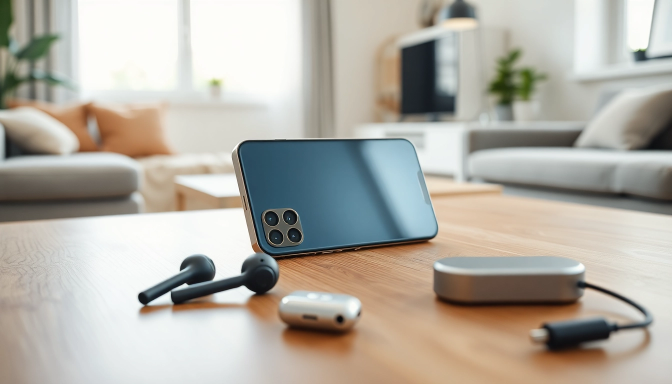 Buy iPhone Pro Max with elegant design displayed on a modern table setting.