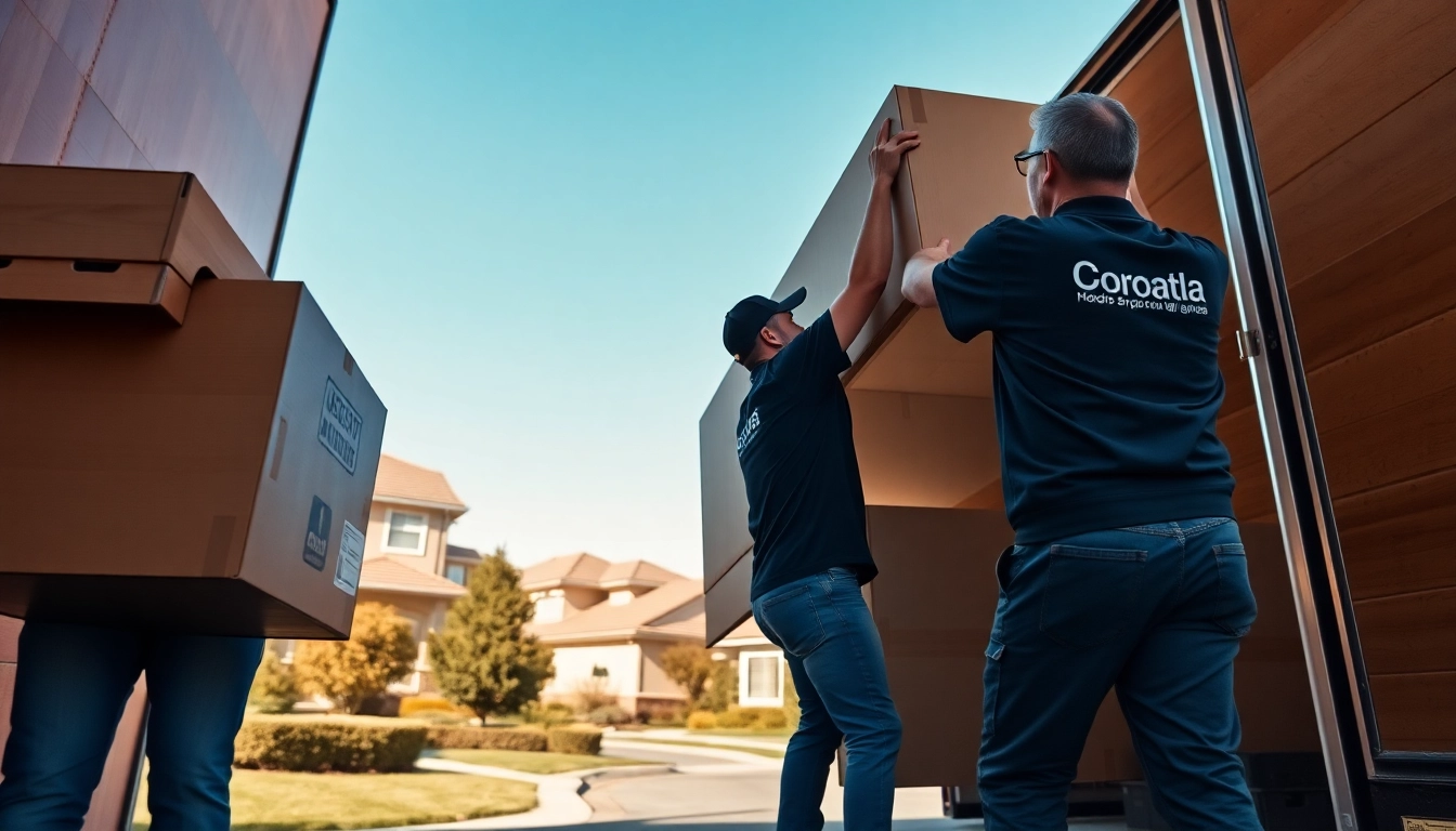 Efficient house moves by professional movers loading furniture into a truck in a neighborhood.