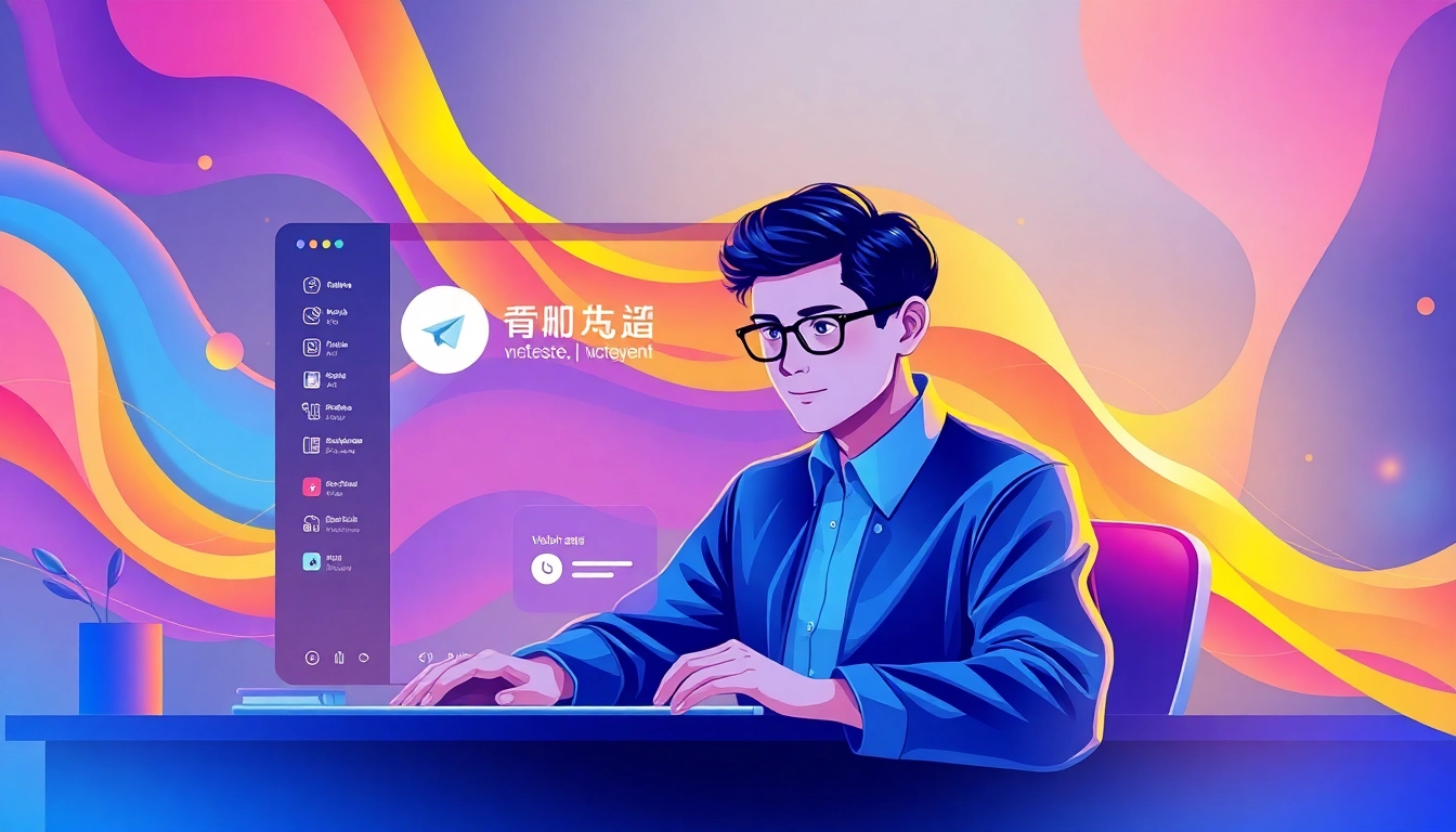 Engage with telegram电脑版中文 on a sleek desktop interface as a user navigates its features.