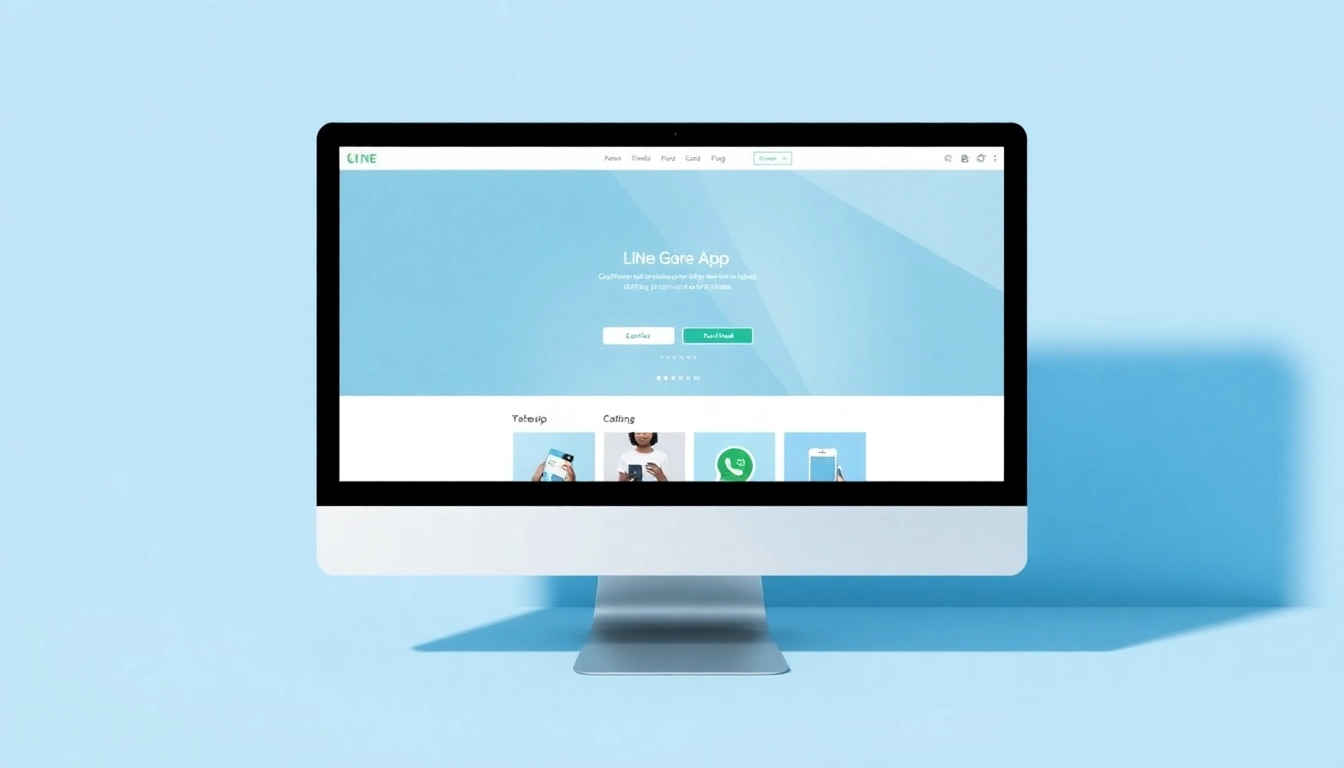 Download the LINE app for PC: line下载電腦版 is showcased on a sleek interface.