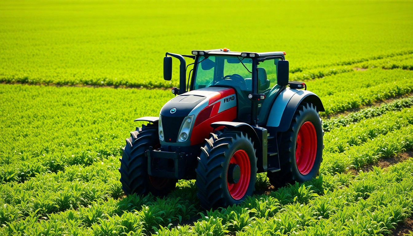 Fendt-Traktor arbeitet effizient auf einem grünen Feld mit modernen landwirtschaftlichen Technologien.