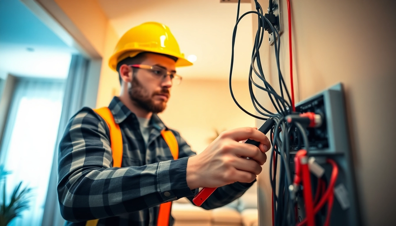 Electrician providing expert Electrical Service in a home setting while ensuring safety.
