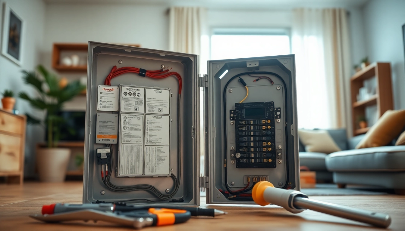 Illustration of Electrical Panel installation emphasizing safety and organization in a modern home.
