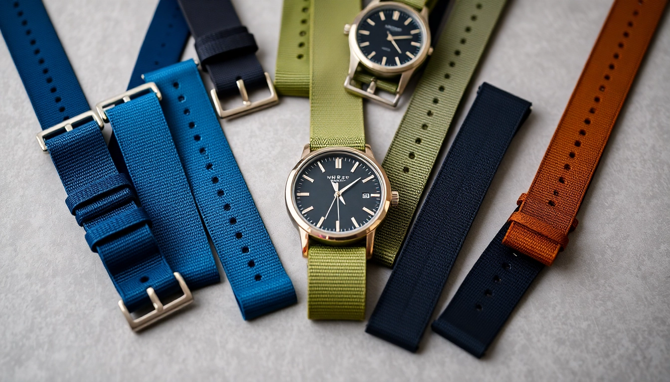 Shop high-quality nato watch straps uk showcasing various colors and textures.