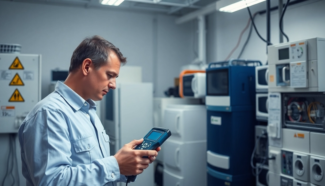 Conducting PAT testing in Cannock with a safety-focused technician inspecting appliances.
