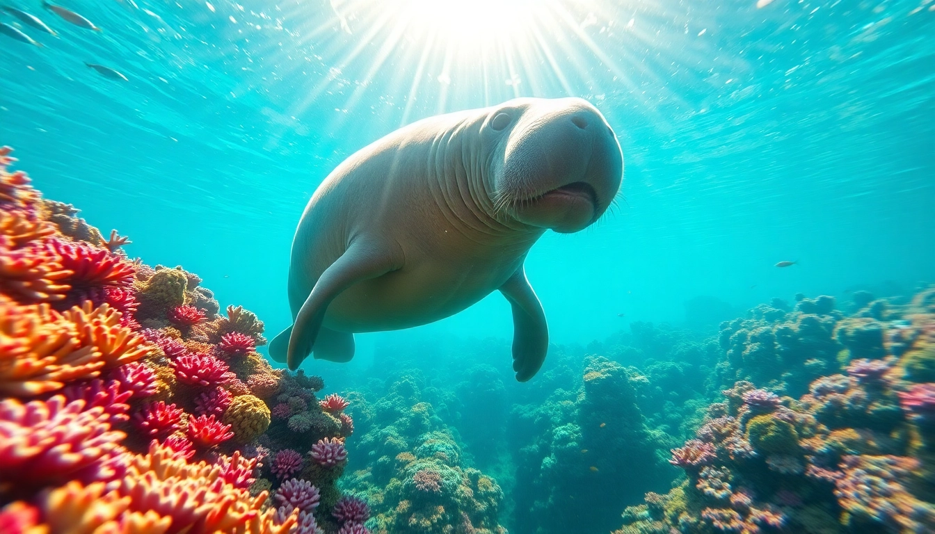 Observe manatees Puerto Rico swimming gracefully alongside colorful coral reefs.