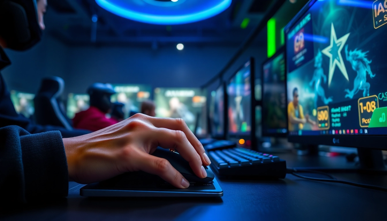 Understand what is CS2Bet? through an immersive esports betting scene depicting players and technology.