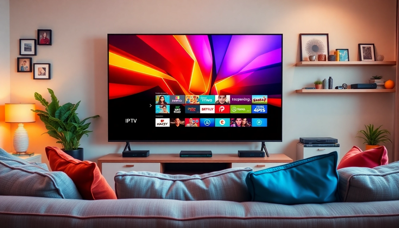Ver y comprar listas IPTV de alta calidad en la sala de estar moderna