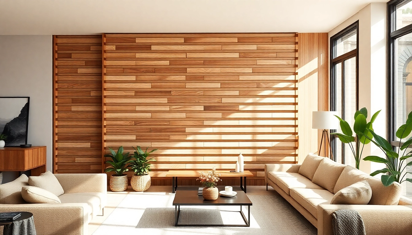 Enhance your space with decorative wood slat wall panels in a warm, inviting living room.