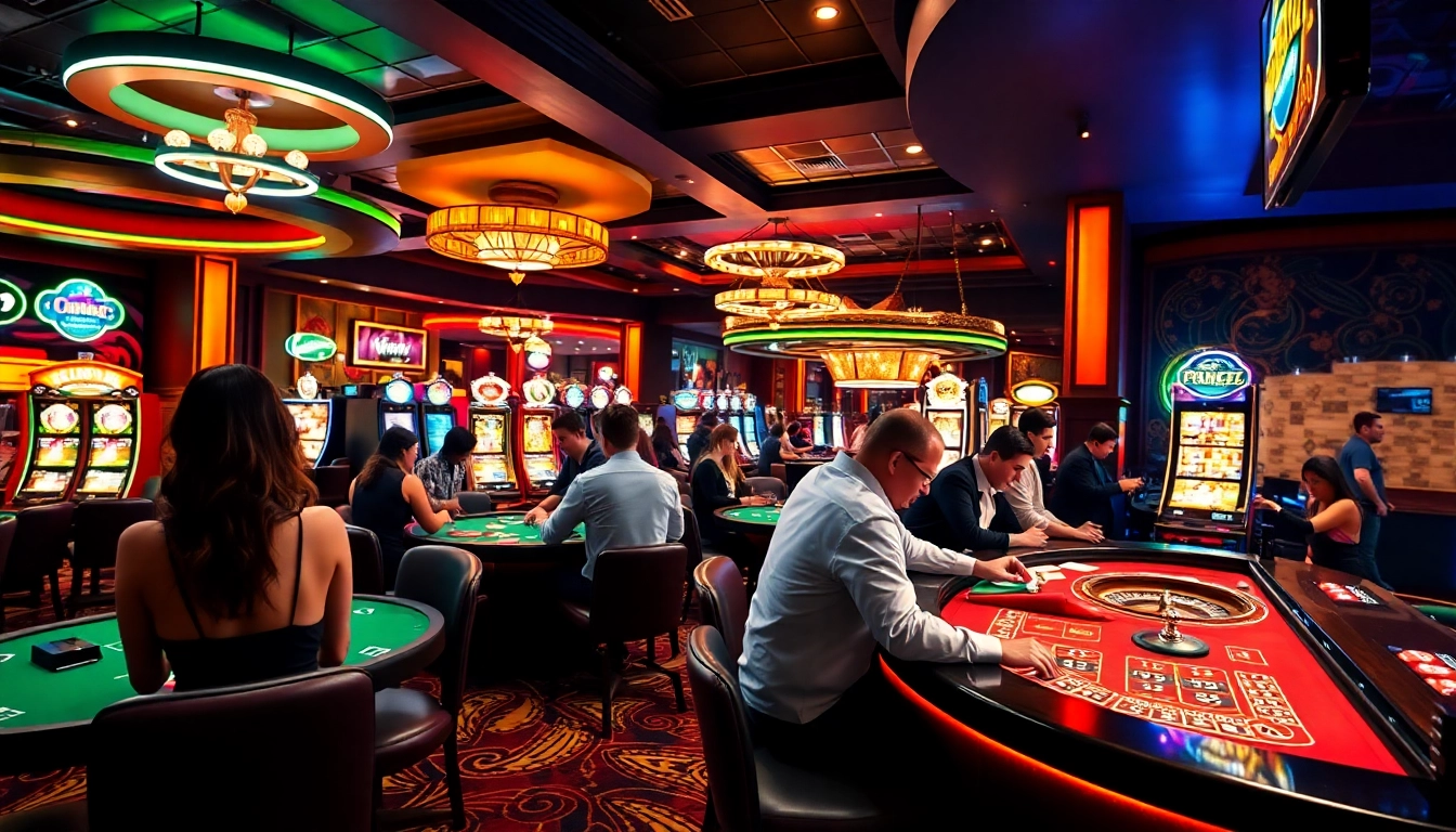 Engaged players enjoying games in a vibrant, licensed casino atmosphere.