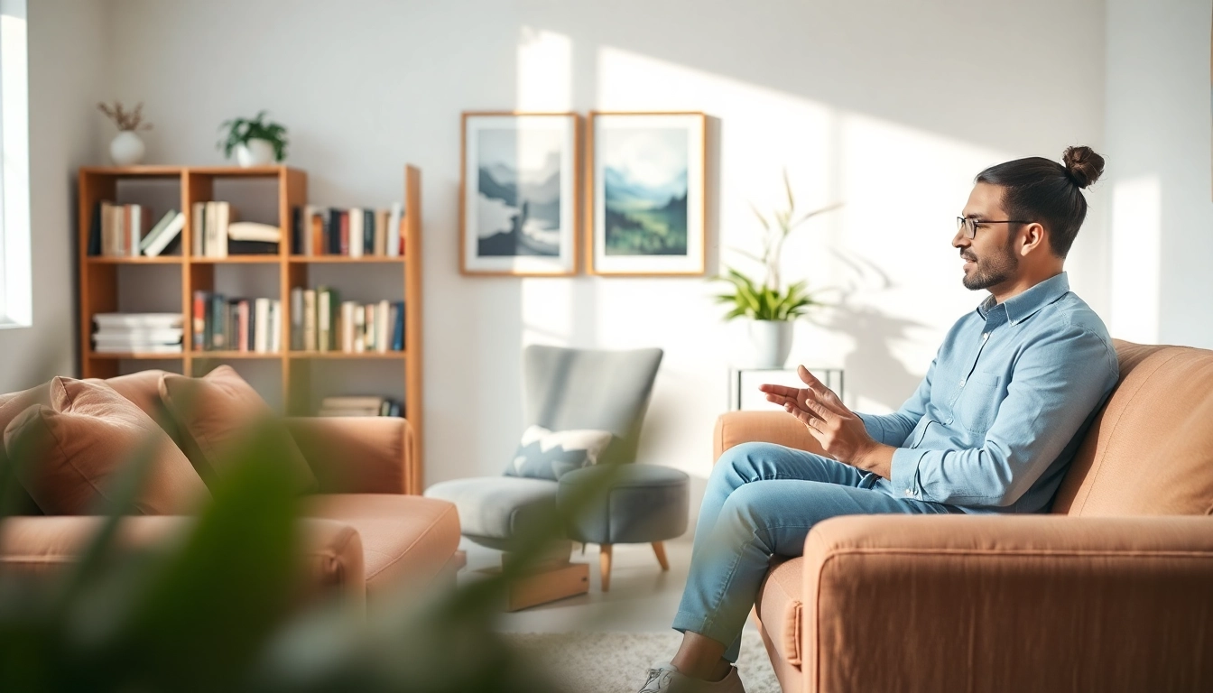 Engaging psychotherapy dubai session showcasing therapist and client in a welcoming environment.