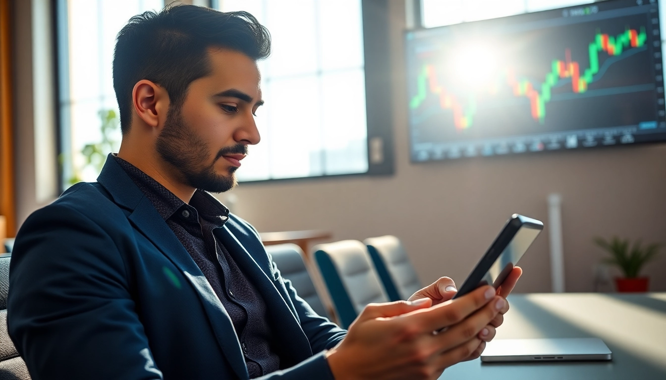 Analyzing Best Forex Signals Telegram with a financial trader in a modern office.